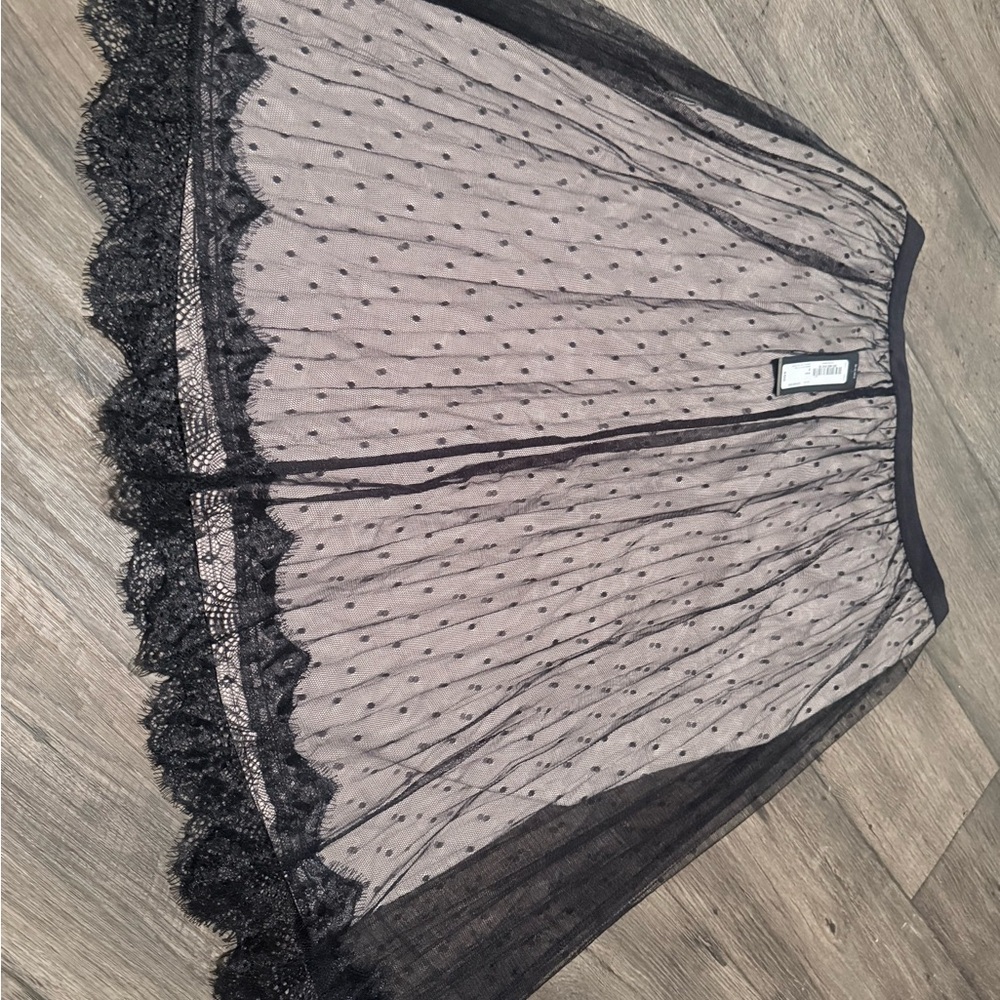 Elegant Black Lace Midi Skirt